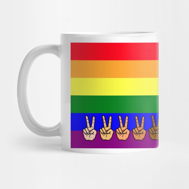 V Sign Peace Gay Rainbow by Nalidsa